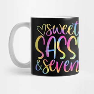 Kids 7Th Birthday Sweet Sassy And Seven Girls 7 Years Old Tie Dye Mug